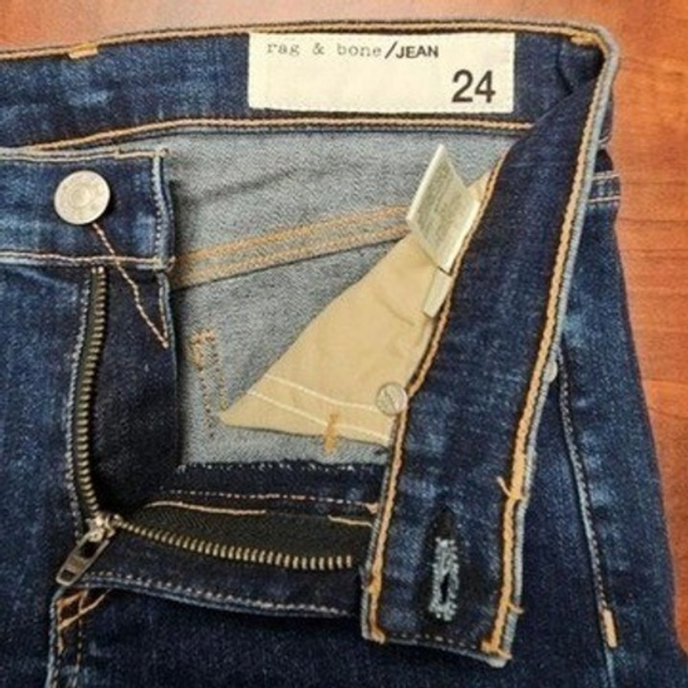 Rag & Bone JEAN Skinny Jeans Womens 24 Blue Paz Knot Indie Sleaze Ankle Tie - Picture 7 of 8